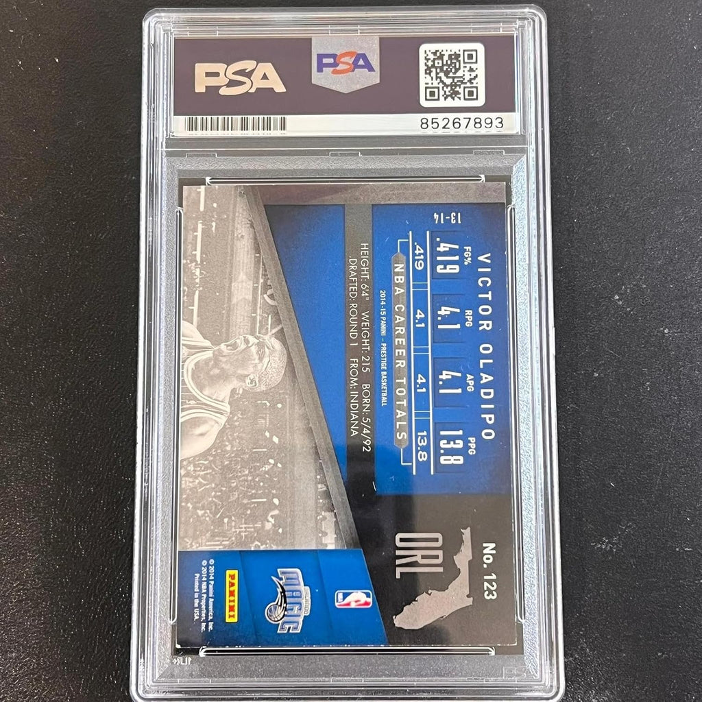 2014-15 Panini Prestige #123 Victor Oladipo Signed Card AUTO PSA/DNA Slabbed Mag - Basketball Slabbed Rookie Cards