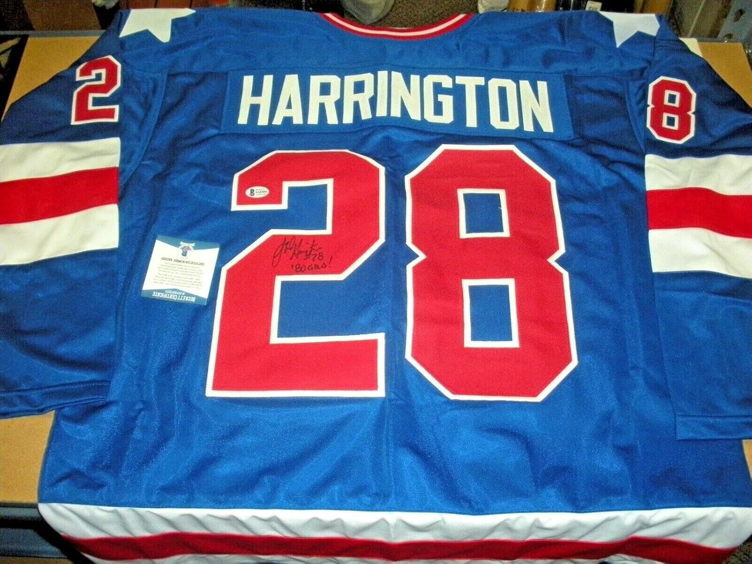 John Harrington 1980 Olympic Medal Rare Beckett/coa Signed Jersey - Autographed Olympic Jerseys