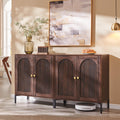 IFGET Modern Buffet Cabinet with Storage, 61.75' W Fluted Arched Sideboard Cabinet w/Adjustable Shelves, Wooden Modular Coffee Bar for Dining Room, Kitchen, Living Room, Entryway, Brown