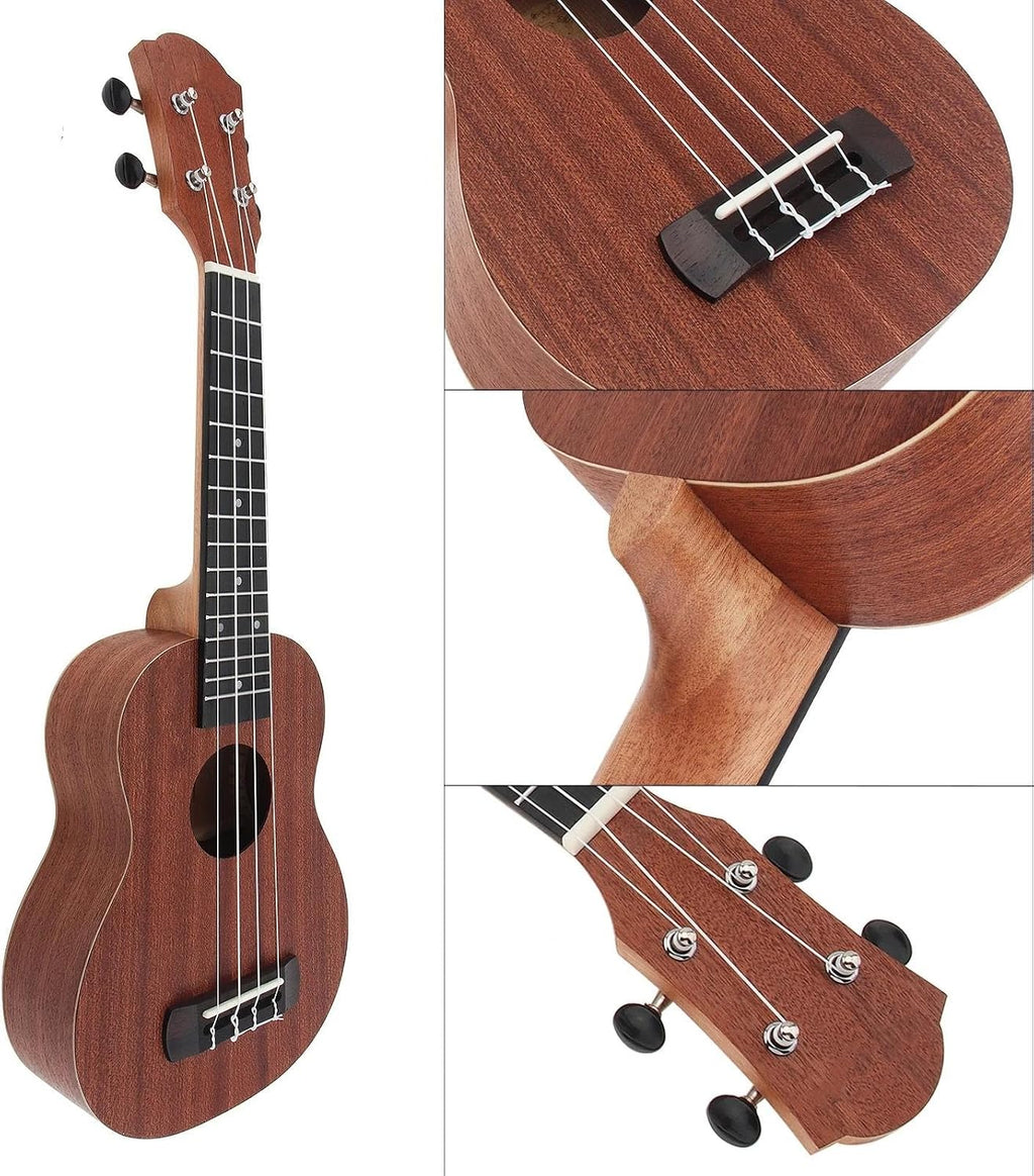 Adult Ukulele 21 Inch Treble Ukulele Sapele Wood 15 Fret Four Nylon Strings Hawaii Guitar String Musical Instrument