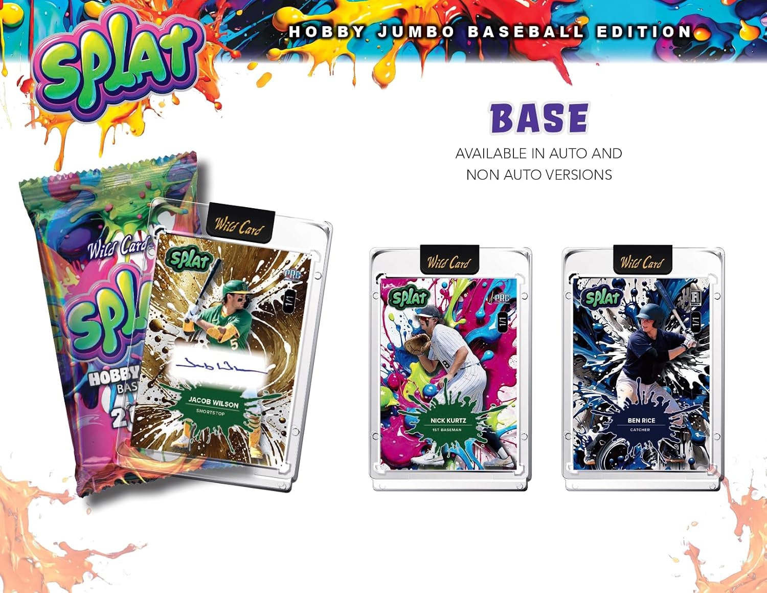 2024 Wild Card Splat Baseball Jumbo Trading Card Box (1 Autograph Card Per Box)