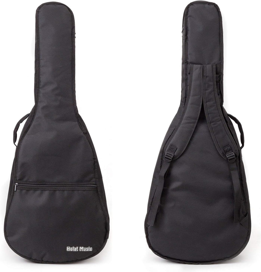 Acoustic Guitar Bundle Dreadnought Series by Hola! Music with EXP16 Steel Strings, Padded Gig Bag, Guitar Strap and Picks, Full Size 41 Inch (Model HG-41N), Natural Satin Finish
