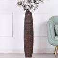 Leewadee Decorative Tall Floor Vase for Living Room Decor, 34 inches, Brown, Resin