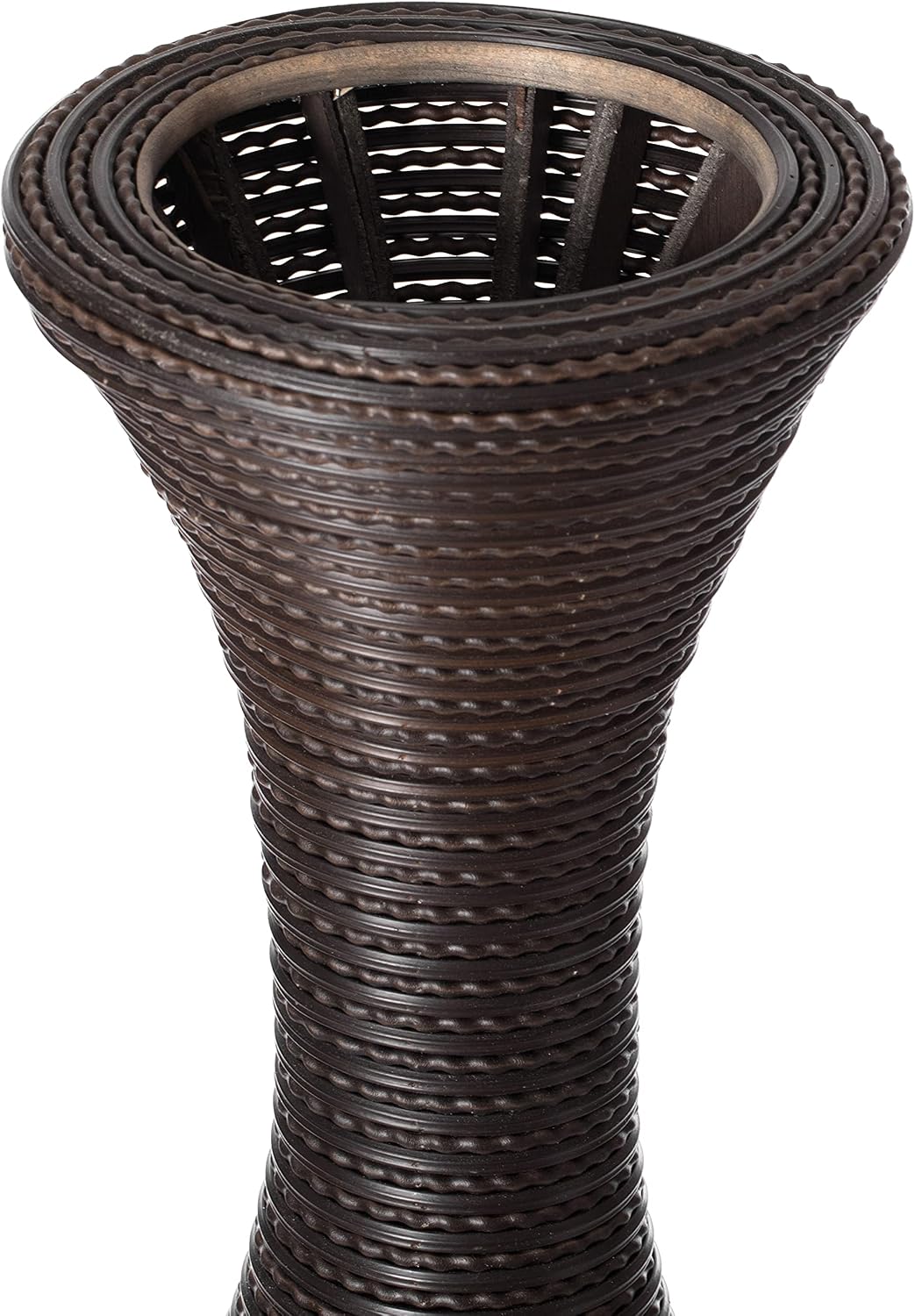 Uniquewise Tall Designer Floor Vase - 41 Inch Large Artificial Rattan Vase for Home Decor, Living Room or Hallway - Brown