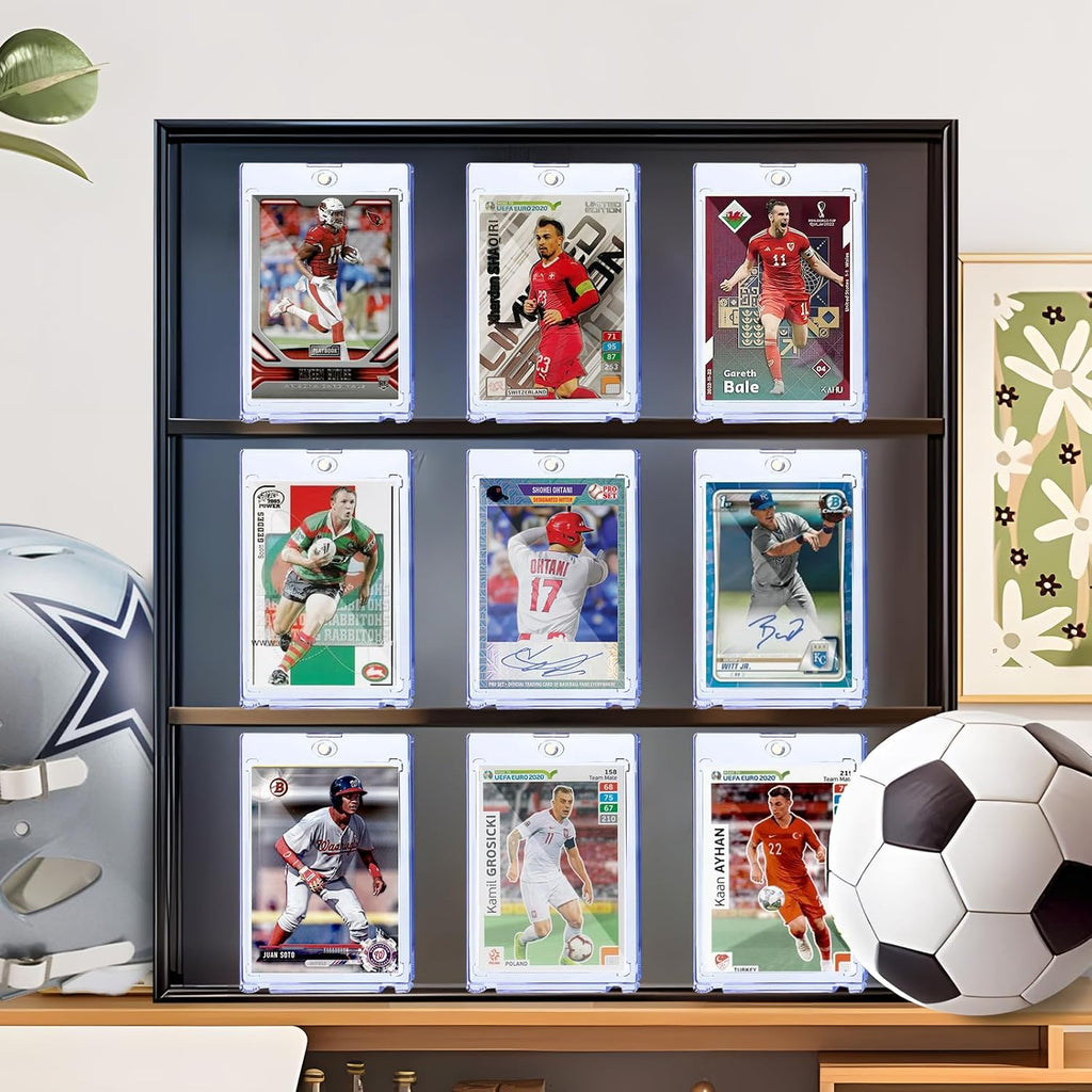300ct Magnetic Card Holder for Trading Cards,35pt One Touch Card Holder,UV Protectors Hard Plastic,Display Card Case,Baseball Cards Holder for Sports,Football,Game,MTG (300 Pack)