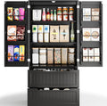 Gizoon Kitchen Storage Cabinets with Drawers Freestanding Kitchen Pantry with Doors and Shelves, 63' Food Pantry Cabinet for Dining Room Craft Room, Black, Painted