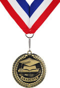 GraduationMall Graduation Medallion, Graduation Award Medal with Neck Ribbon, Copper (Zinc Alloy)