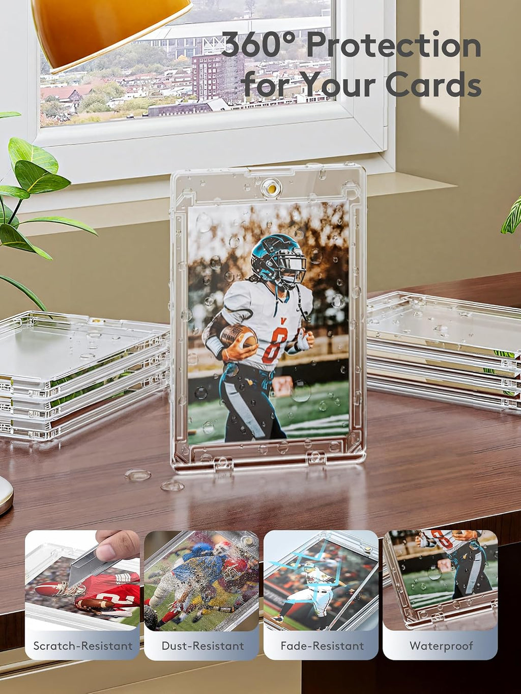 Magnetic Card Holder, Super Thin Premium 35pt One Card Holder Touch Card Protectors Hard Plastic Mag Case for Sports, Baseball, and Collectible Trading Cards (400)