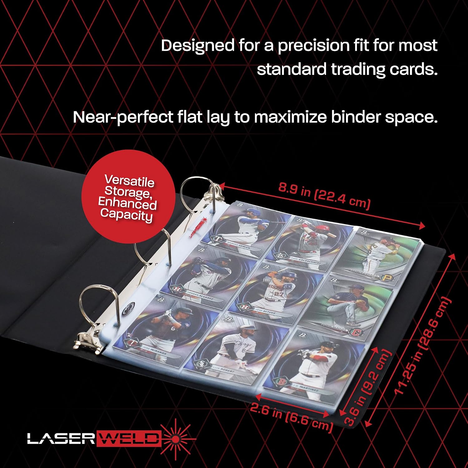 BCW LaserWeld 9 Pocket Pages - 500 Page Pack | Glass-Like Clear Flat Lay | Premium Ultra Flat and Clear Pocket Pages for Cards | Trading Card Binder Sleeves for Pokemon, MTG, Baseball, Basketball