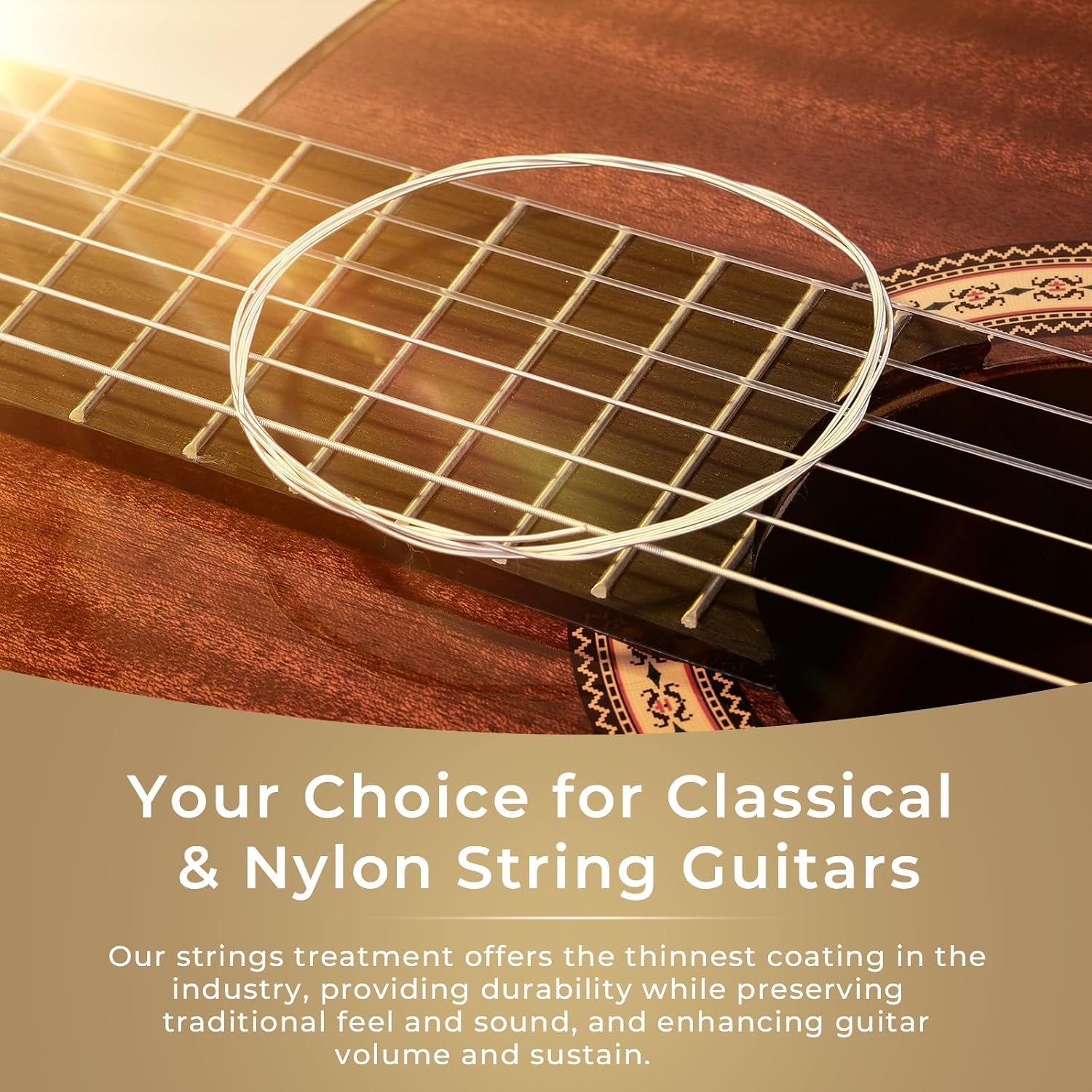 Vangoa Classical Guitar 3/4 Inch Acoustic Classical Guitar with Classical Guitar Strings Nylon