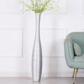 Leewadee Decorative Tall Floor Vase for Living Room Decor, 41 inches, Silver, Resin