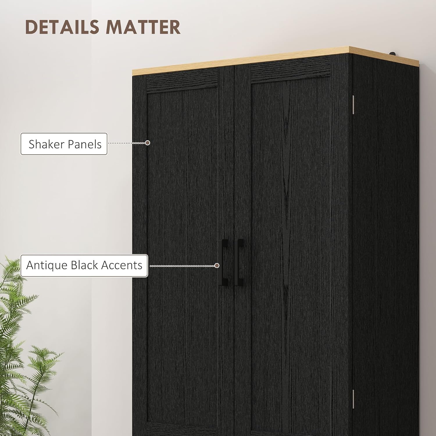 HOMCOM 67' Freestanding Kitchen Pantry, 4-Door Storage Cabinet Organizer with Adjustable Shelves, Kitchen Cabinet with Doors, Distressed Black