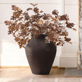 LuxenHome 16' Brown Floor Vase, Cement Rustic Vases for Flowers, Large Vases for Decor Living Room, Decorative Flower Vase for Home Decor