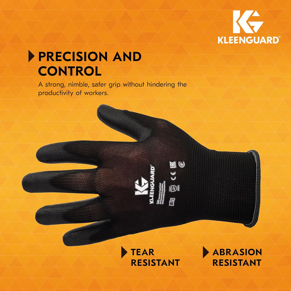 KLEENGUARD G40 Polyurethane Coated Gloves,High Dexterity, Black, 12 Pairs/Bag, 5 Bags/Case