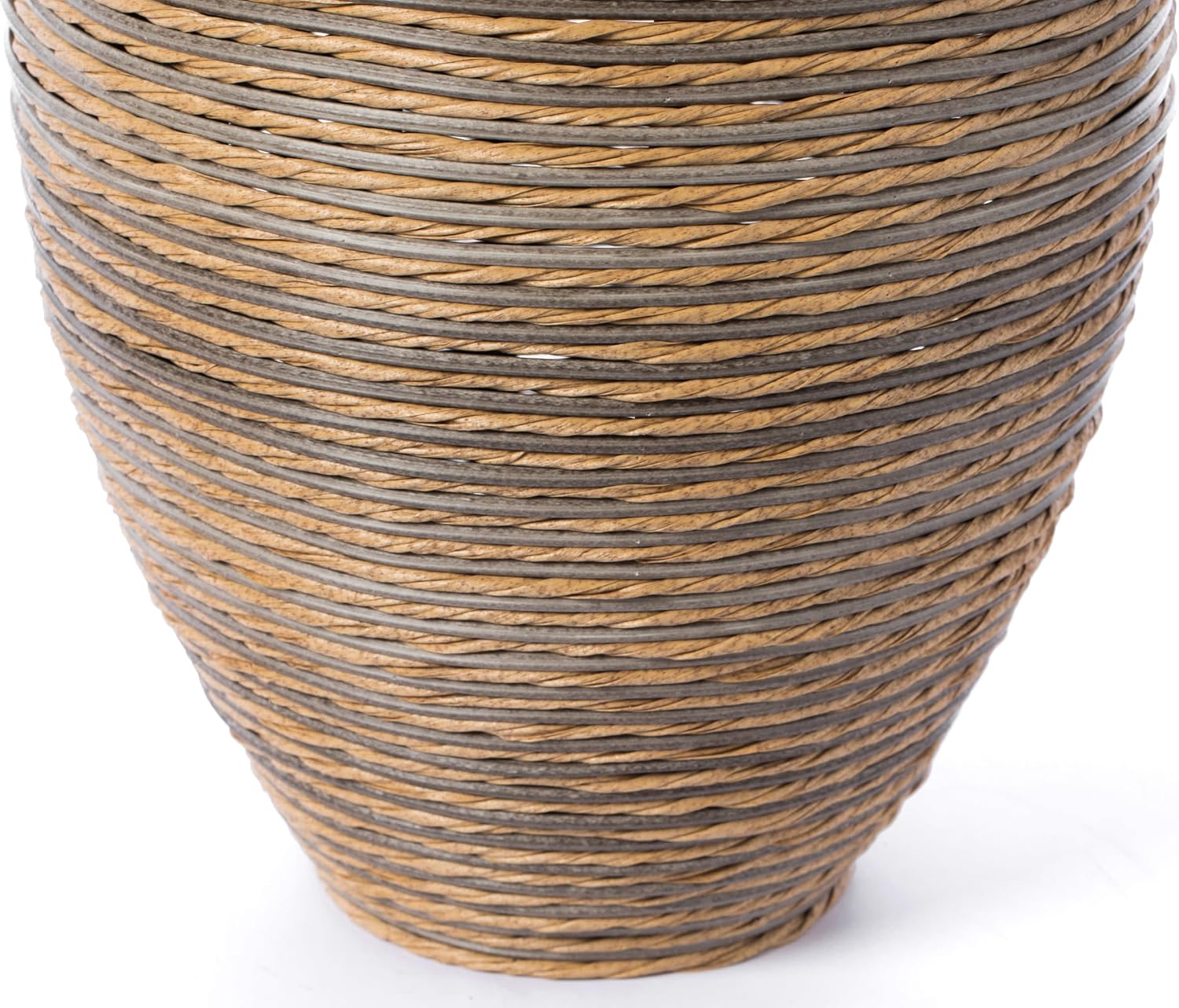 Set of 2 38-inch Tall Artificial Rattan Floor Vase in Elegant Beige - Statement Piece for Living Room Decor, Entryway, or Hallway - Versatile Home Accen