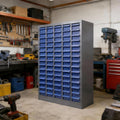 75-Drawer Nut and Bolt Organizer, 26'L X 9'W X 36'H Part Cabinet Bolt and Nut Tool Storage, Built-In Removable Partition, ABS Material Bolts Bin Tool for Workshop, Office (75 Drawers)
