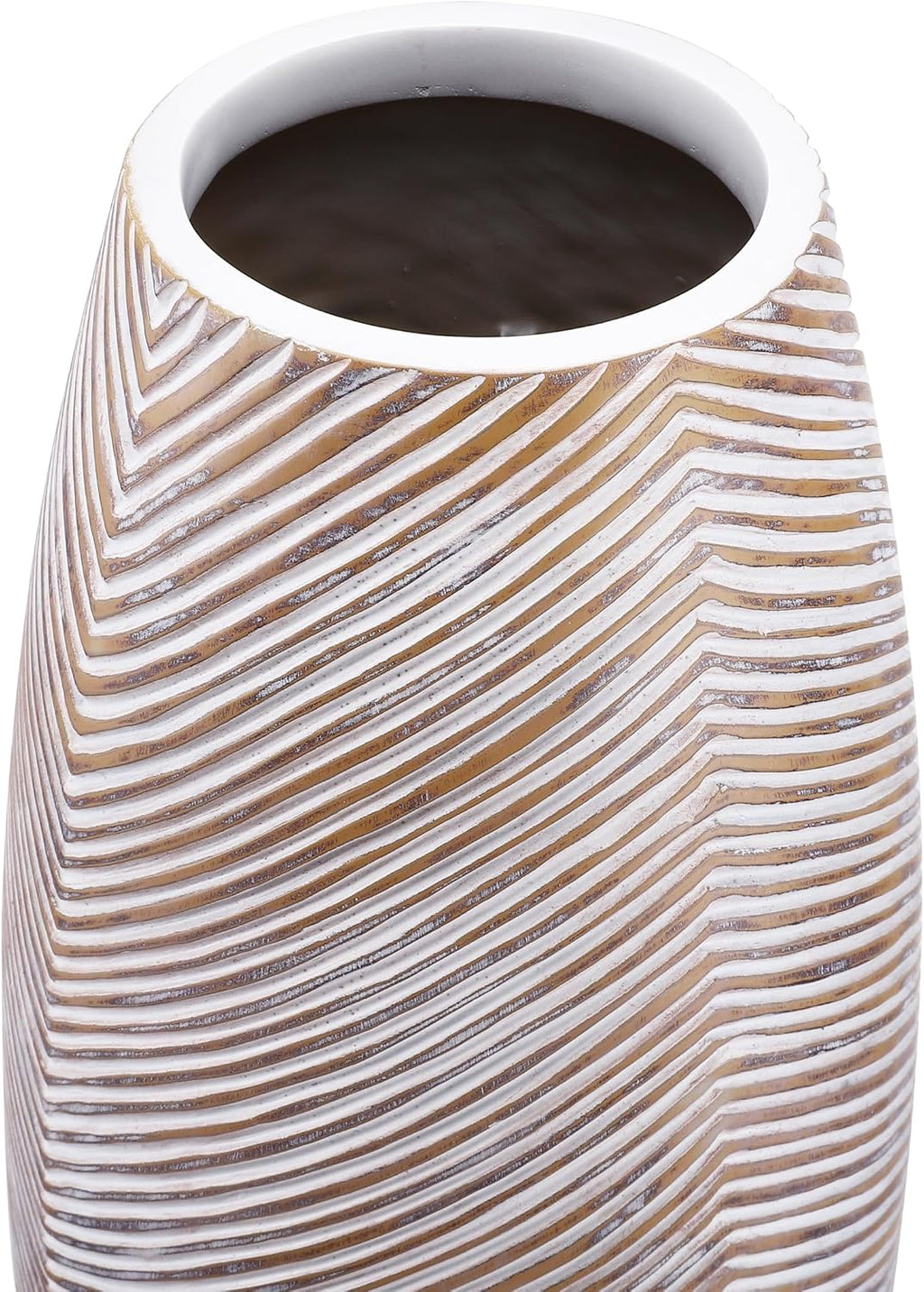 Leewadee Decorative Tall Floor Vase for Living Room Decor, 34 inches, White Wash, Resin