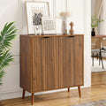 LYNCOHOME Fluted Sideboard Buffet Cabinet with Storage, 2 Doors with Solid Wood Feet for Kitchen, Hallway