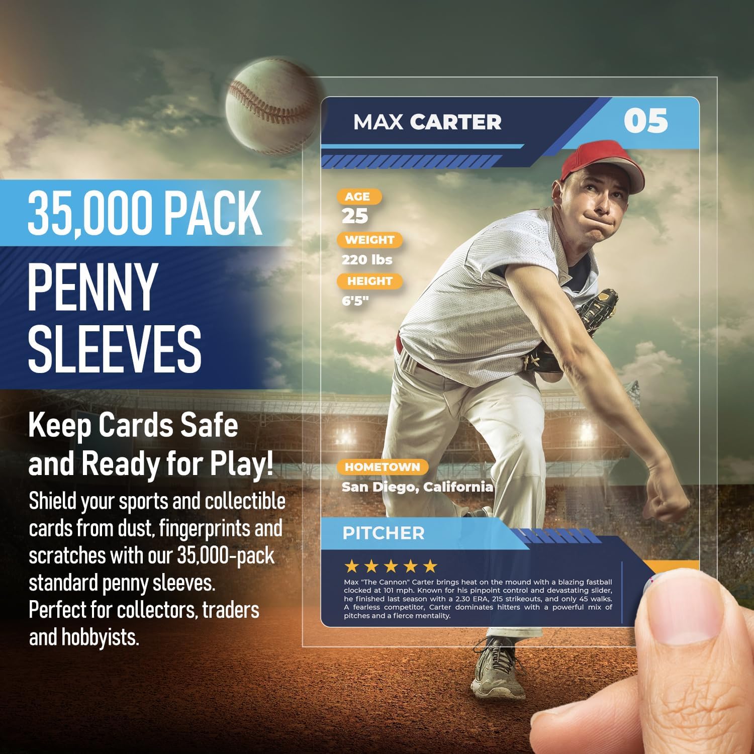 Premium Penny Sleeves for Trading Cards | Soft Trading Card Sleeves for Baseball Cards, Ultra Clear Plastic Pro Sports Card Sleeve, Football, MTG Collector Sleeve (Standard + Thick Options Available)