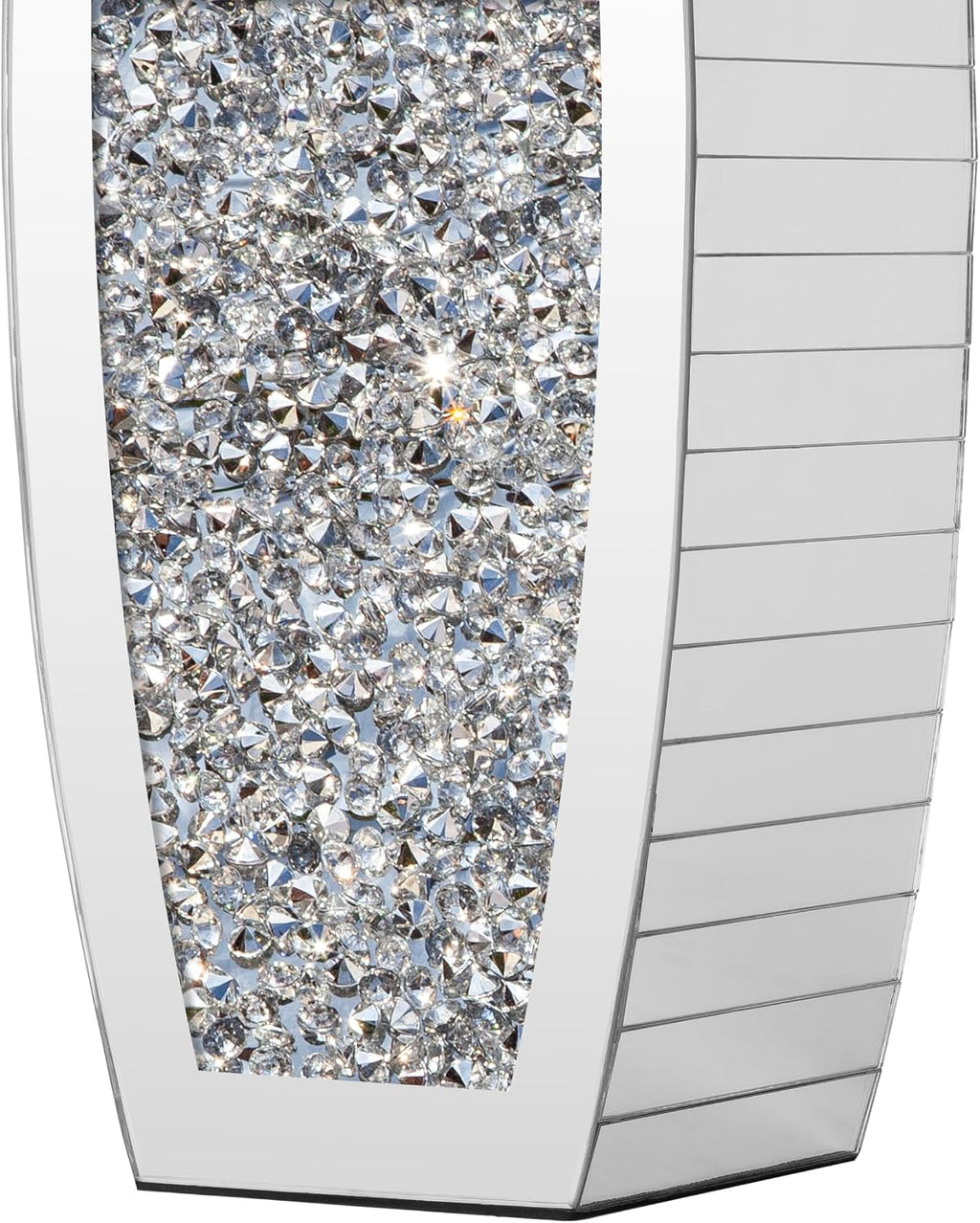 SHYFOY 36' Tall Crushed Diamond Floor Vase Silver Mirrored Tall Vases for Floor Large Crystal Decorative Glass Standing Vase Luxury for Home Decor Living Room Office Bedroom Kitchen