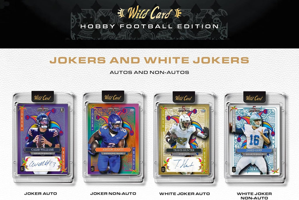 2024 Wild Card Five Card Draw Stacked Deck Football Hobby Trading Card Box (5 Autograph Cards Per Hobby Box Including a 1/1 Auto Encased Card)
