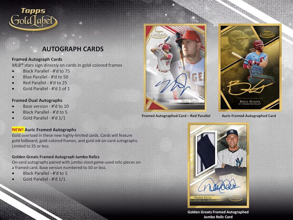 2021 Topps Gold Label Baseball Hobby Box (7 Packs/5 Cards: 1 Auto)