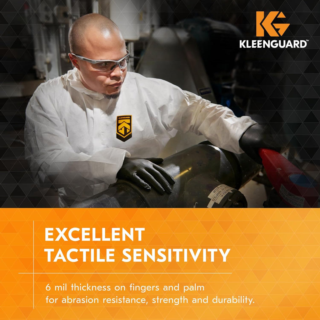 Kleenguard™ Kraken Grip Fully Textured Black Nitrile Gloves (49275), Small (S), Powder-Free, 6 Mil, Ambidextrous, Thin Mil, 100 Gloves/Box, 10 Boxes/Case