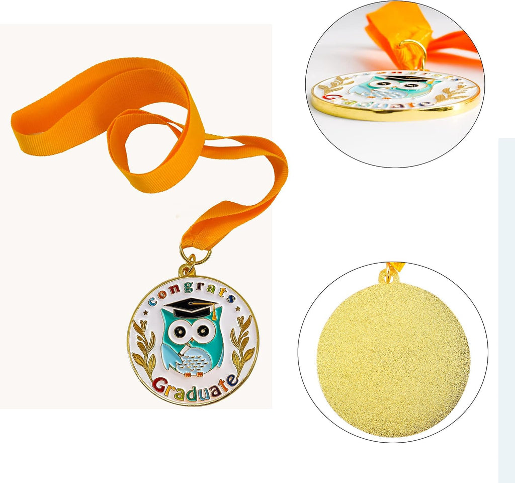 GraduationMall Congrats Kids Graduation Medal with Neck Ribbon,Kindergarten & Preschool Graduation Award Medallion,Party Decoration