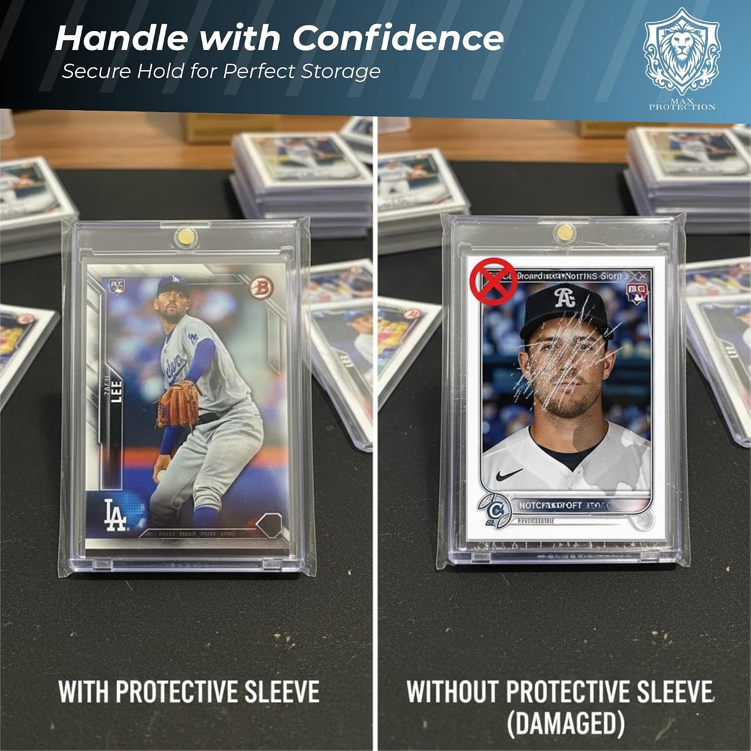 Max Protection Magnetic Card Holder Sleeves - Resealable 100ct Packs - Crystal Clear Acid-Free Polypropylene - Secure & Protect from Scratches, Fingerprints - Archival Quality (10000 Sleeves)