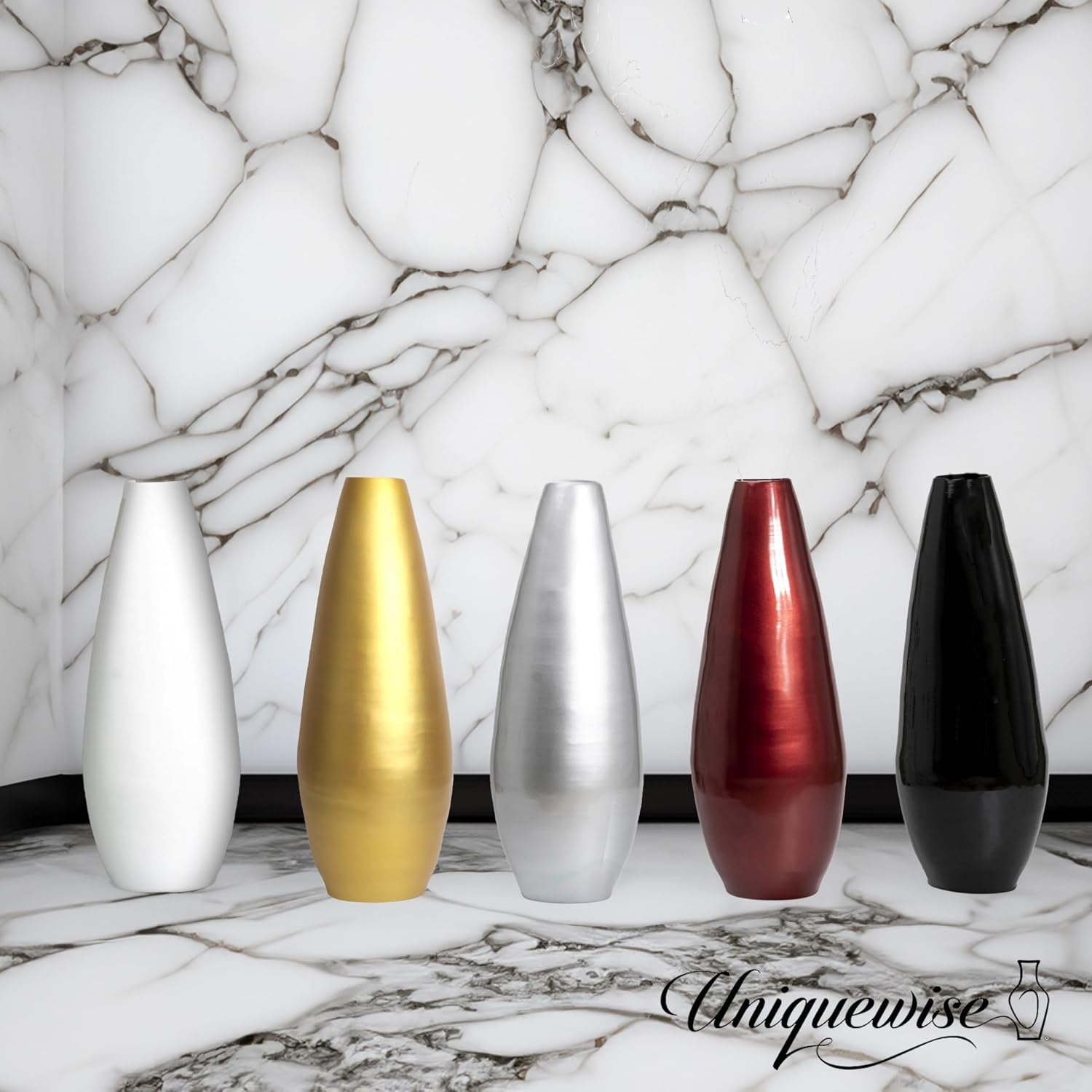 31.5' Spun Bamboo Tall Floor Vase - Sleek Metallic Finish, Elegant Home Decoration, Modern Accent Piece, Living Room Decor, Handcrafted Bamboo Art, Contemporary Interior Design, Unique Tall Vase