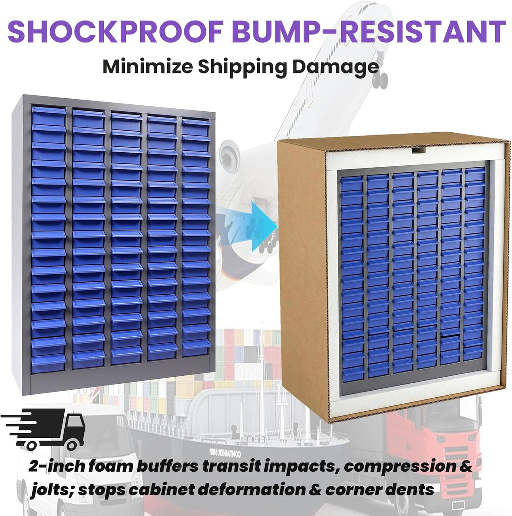 75 Drawers Stainless Steel Nut and Bolt Organizer, Parts Cabinet with Adjustable Shelves and Label Stickers, Bolt Organizer for Nuts Bolts Parts Screws Small Items