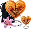Guitar Urn - Heart Urns - Cremation Boxes for Human Ashes - Human Urns for Ashes Dad - Unique Urn for Ashes for Women - Urns for Ash Male - Burial Urn for Women Ashes (1pcs 8Inch+1pcs 3inch Combo)