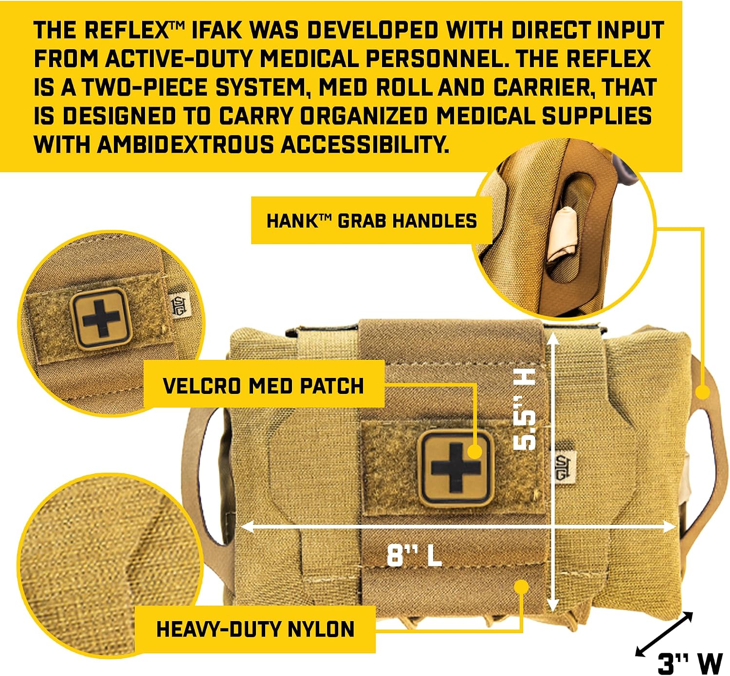 High Speed Gear - Reflex IFAK System, Police Gear & Military Gear, Medical MOLLE Pouch for Professionals
