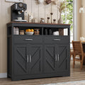knoworld Buffet Sideboard with Storage Farmhouse with 4 Doors, 47'' Large Kitchen Storage Cabinet Wood Coffee Bar Cabinet Buffet Table with Shelves for Kitchen, Dining Room, Entryway