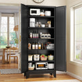GAIOUS 75.2' Tall Storage Cabinet, Pantry Storage Cabinets with 2 Door and 5 Adjustable Shelves, Black Kitchen Food Cabinet, Metal Utility Cabinets for Kitchen, Dinning Room, Laundry Room