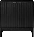 Best Choice Products 2-Door Modern Storage Cabinet, Buffet, Sideboard, Media Cabinet, Cupboard, Entryway Accent Table, Bookcase w/Reeded Panels and Adjustable Shelves – Black