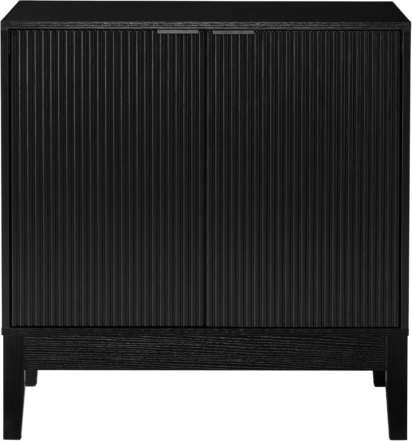 Best Choice Products 2-Door Modern Storage Cabinet, Buffet, Sideboard, Media Cabinet, Cupboard, Entryway Accent Table, Bookcase w/Reeded Panels and Adjustable Shelves – Black