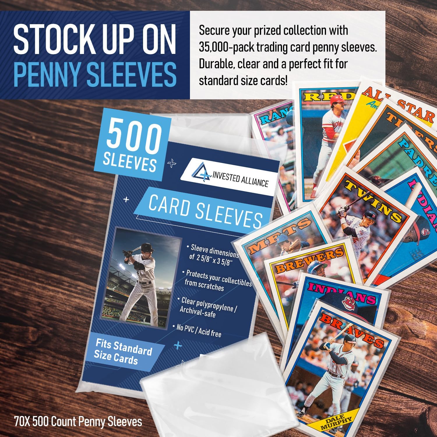 Premium Penny Sleeves for Trading Cards | Soft Trading Card Sleeves for Baseball Cards, Ultra Clear Plastic Pro Sports Card Sleeve, Football, MTG Collector Sleeve (Standard + Thick Options Available)