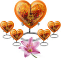 Guitar Urn - Heart Urns - Cremation Boxes for Human Ashes - Human Urns for Ashes Dad - Unique Urn for Ashes for Women - Urns for Ash Male - Burial Urn for Women Ashes (1pcs 8Inch+4pcs 3inch Combo)