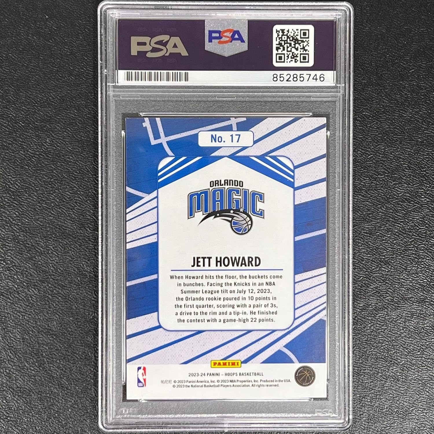 2023-24 Panini NBA Hoops #17 Jett Howard Signed Card AUTO PSA/DNA Slabbed RC Mag - Basketball Slabbed Autographed Cards