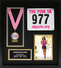 Runners/Sports Pro Display Frame for Medal Award, Racing Bib/Other, Photo & Printed Graphic Info Insert for Marathon Event, 10K, 5K, Triathlon, Biking, Swimming & Other Sport, Academic, Artistic, etc. Achievements (Black/Gold Mats)