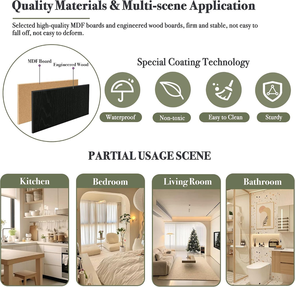 71' Tall Arched Kitchen Pantry Cabinet, Modern Farmhouse Hutch Storage Cabinets with Large Drawer and Glass Doors for Kitchen, Dining Room, Living Room, Black