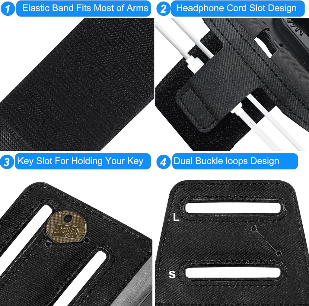 50 Pack Cell Phone Holder Armband - Reflective & Adjustable Wristband Strap Arm Bands Case Compatible with iPhone 16 15 14 13 12 Mini Pro Max Plus Samsung Galaxy Pixel for Workout Exercise Sports