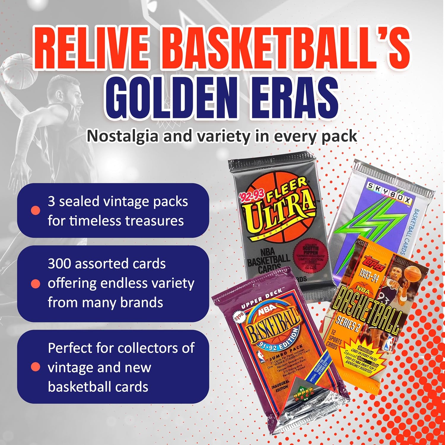 Ultimate Basketball Card Collection | PSA Graded 8+ Star, 5 Hits: Auto, Relic, Numbered, 3 Greats, 300 Assorted Basketball Cards, 20 HOF, 3 Vintage Packs | For Sports Card Collectors