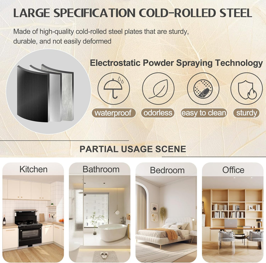 GAIOUS 71' Tall Metal Storage Cabinet with 2 Doors and 4 Adjustable Shelves, Kitchen Pantry Cabinet Black Freestanding Cupboard, 5 Tier Multifunctional Steel Storage for Office, Kitchen, Dining Room