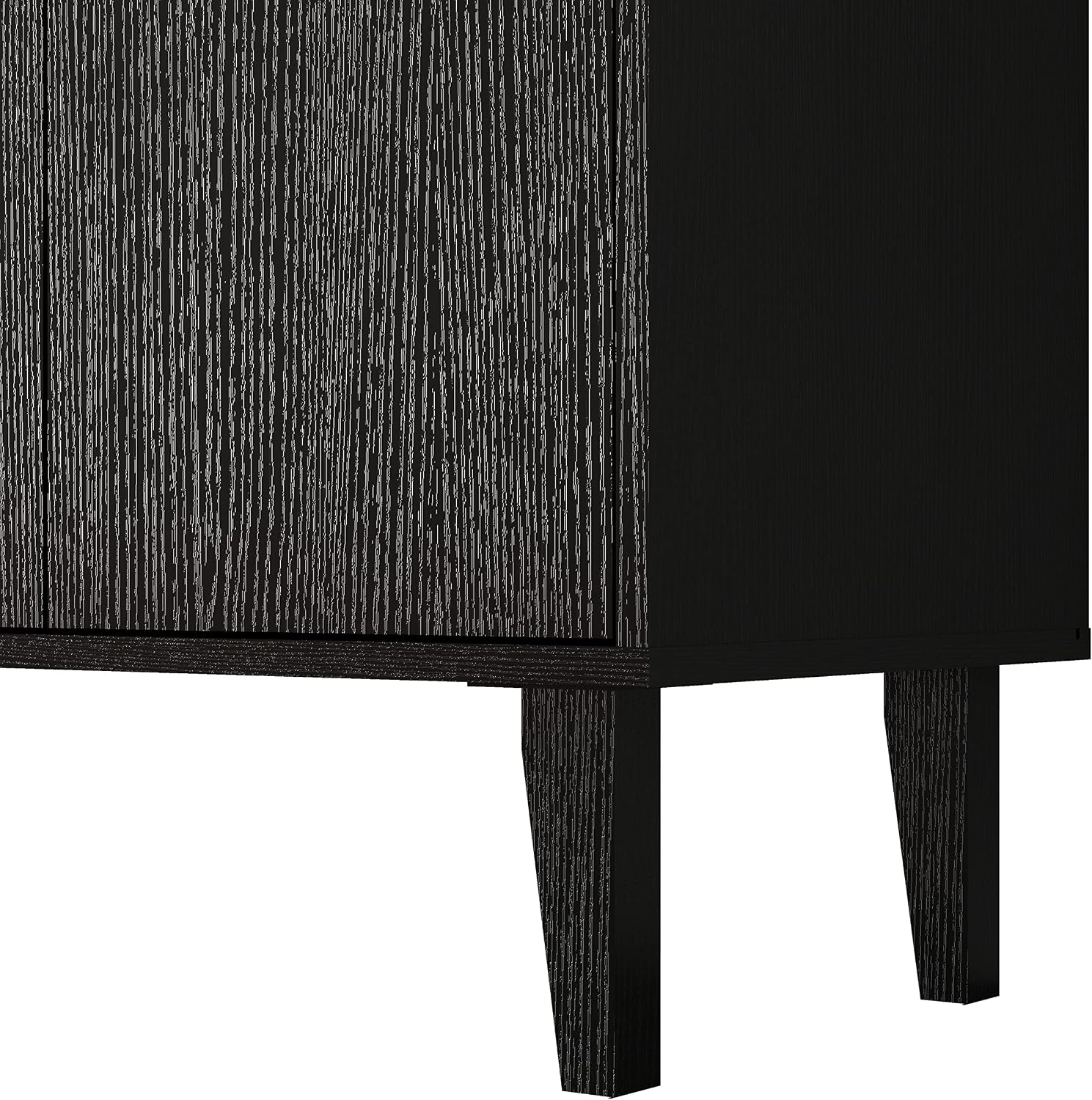 Panana Sideboard Buffet Cabinet Kitchen Storage Cabinet Living Room 4 Doors Console Table (Black)