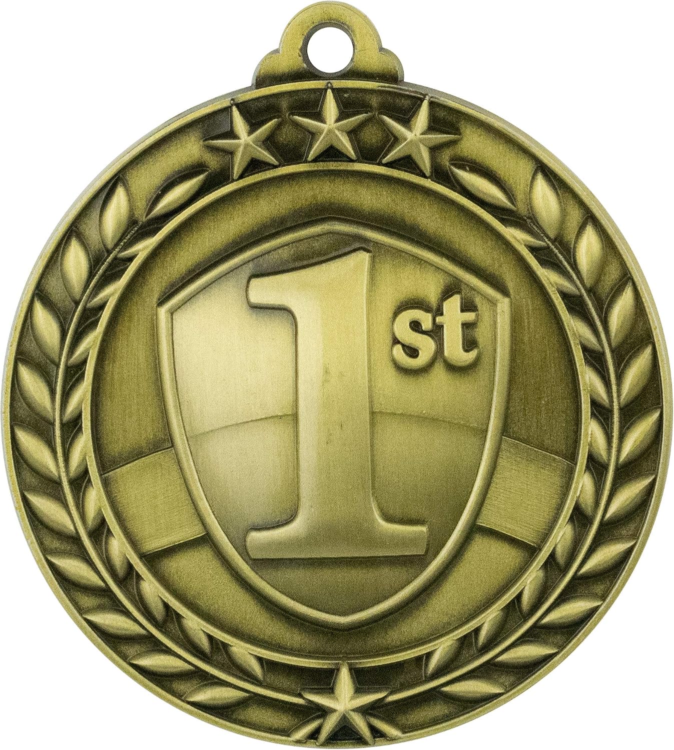 Express Medals Personalized 1st Place Gold Medal with Red White & Blue Neck Ribbon Award Trophy WAM9