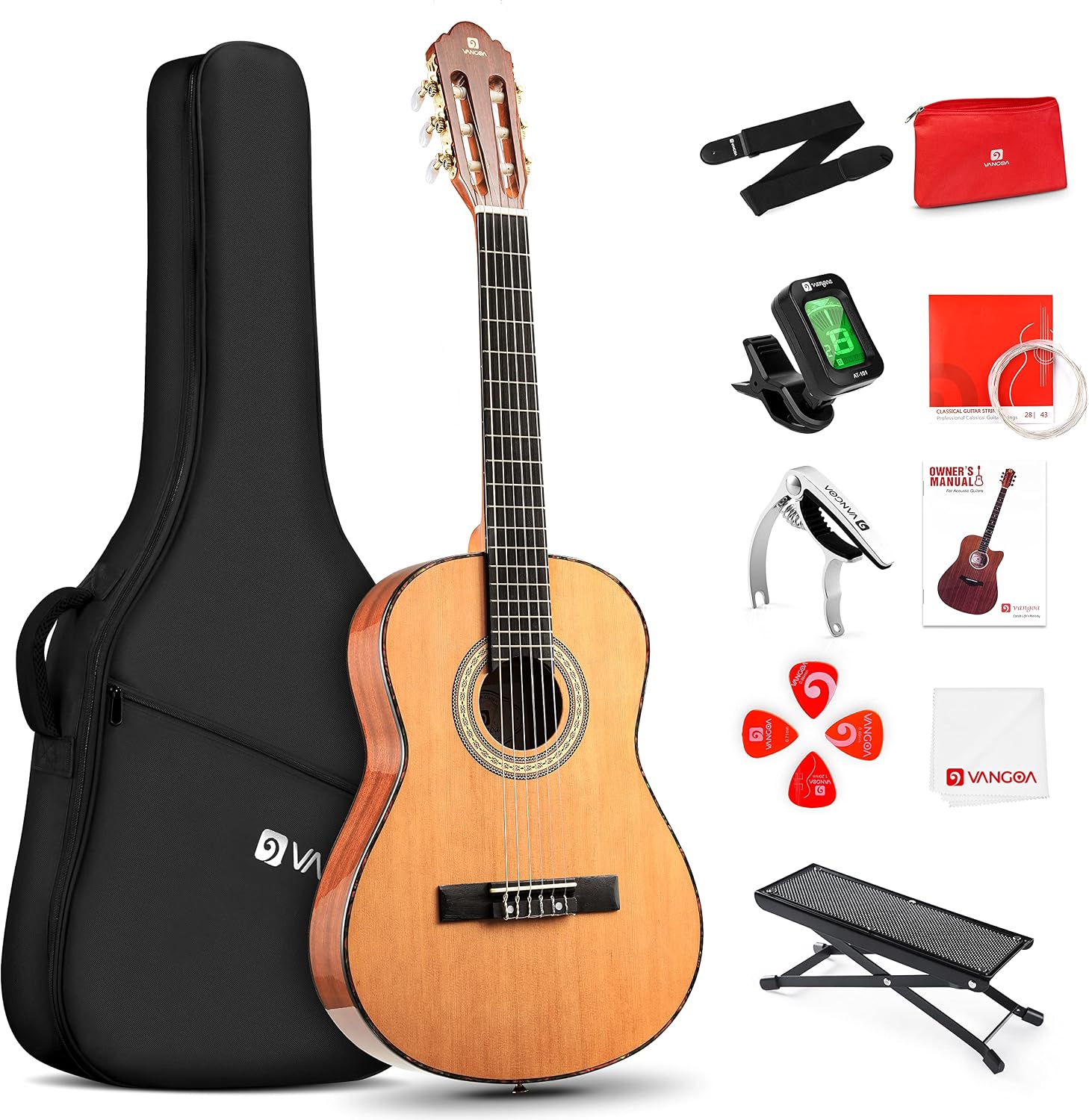 Vangoa Classical Guitar 3/4 Inch Acoustic Classical Guitar with Classical Guitar Strings Nylon