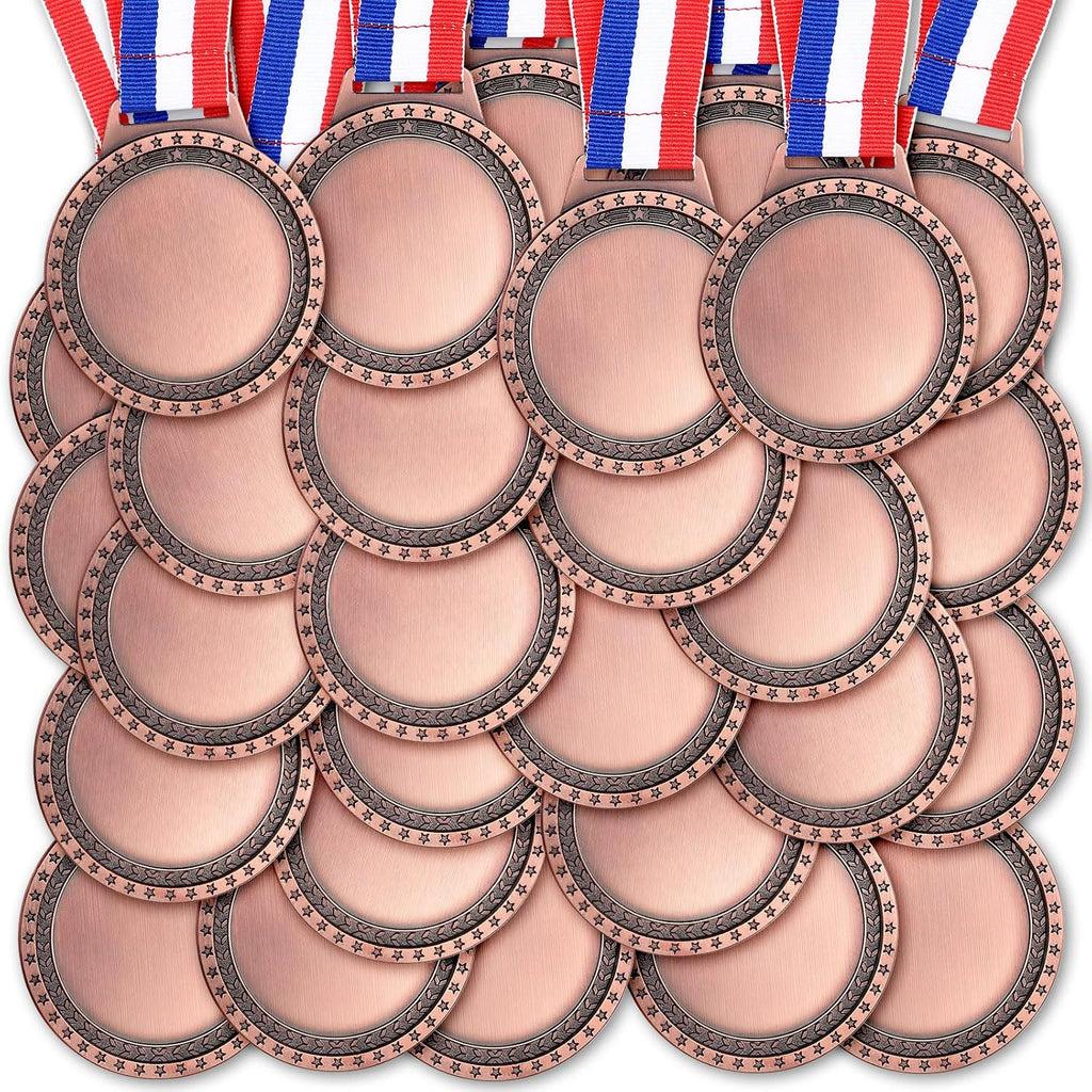 Sasylvia Blank Award Medals with Neck Ribbons Create Your Own Medals Kit Cheer Winner Participation Trophy Metal Gifts for Soccer Football Party Game