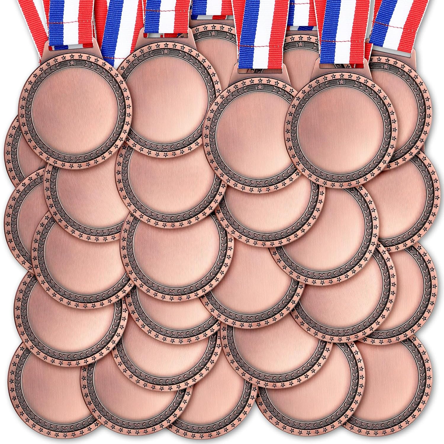 Sasylvia Blank Award Medals with Neck Ribbons Create Your Own Medals Kit Cheer Winner Participation Trophy Metal Gifts for Soccer Football Party Game